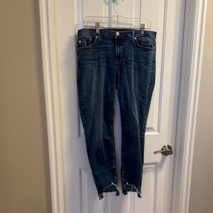 Hudson Jeans Dark Blue Ankle Cropped Denim